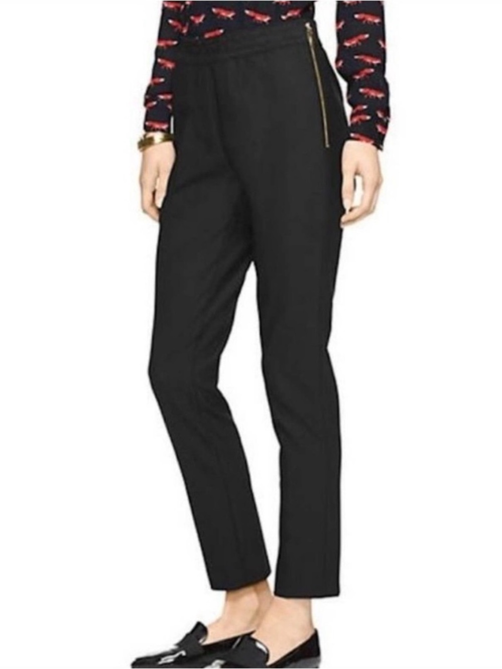 Kate Spade Blaze a Trail Skinny Ankle Black Trousers Womens Size 10